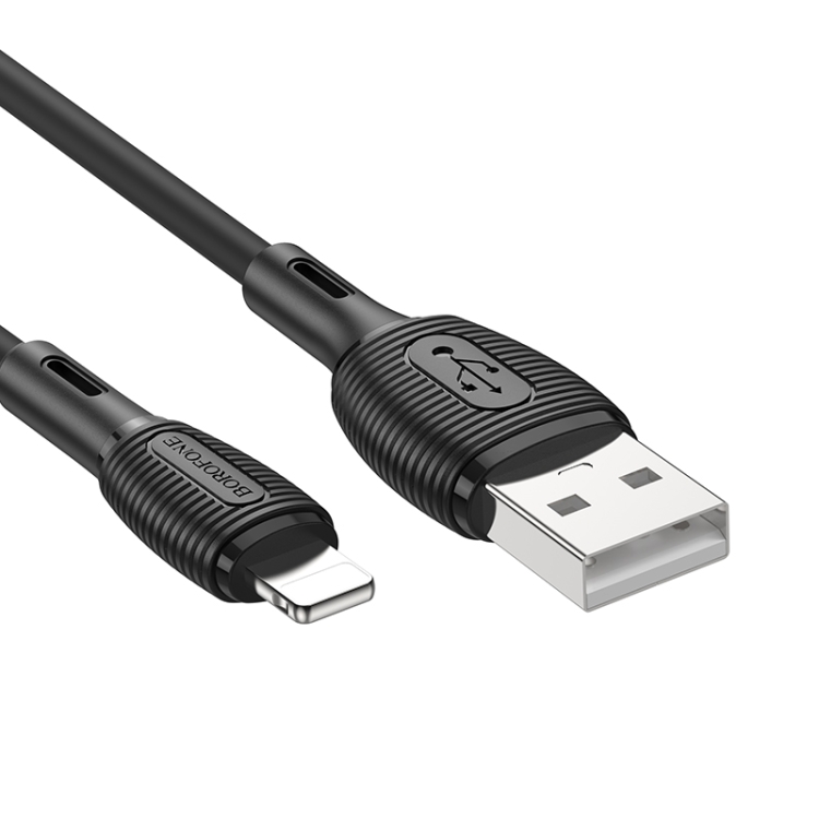 Borofone BX86 Advantage 2.4A USB to 8 Pin Silicone Charging Data Cable, Length:1m(Black) Borofone BX86 Advantage 2.4A USB to 8 Pin Silicone Charging Data Cable, Length:1m(Black)