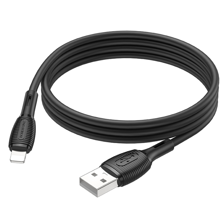 Borofone BX86 Advantage 2.4A USB to 8 Pin Silicone Charging Data Cable, Length:1m(Black) Borofone BX86 Advantage 2.4A USB to 8 Pin Silicone Charging Data Cable, Length:1m(Black)