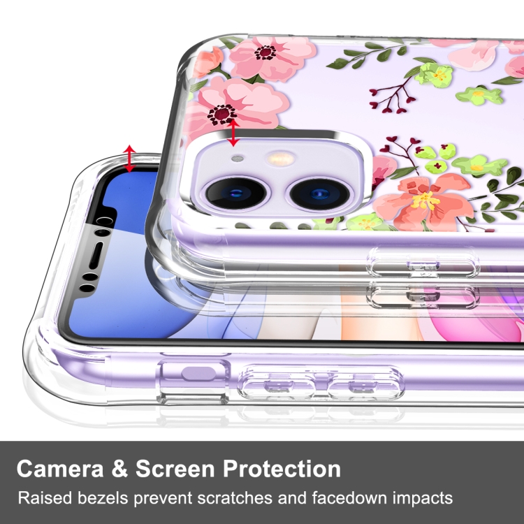 For iPhone 11 C Style Pattern PC + TPU + PET Screen Protection IMD Craft Case(Floral) For iPhone 11 C Style Pattern PC + TPU + PET Screen Protection IMD Craft Case(Floral)
