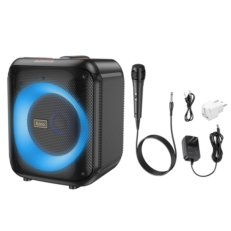 hoco HA1 Graceful TWS RGB Bluetooth 5.1 Speaker Support TF Card / AUX, with Wired Microphone(Black) hoco HA1 Graceful TWS RGB Bluetooth 5.1 Speaker Support TF Card / AUX, with Wired Microphone(Black)