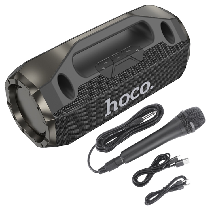 hoco HA3 Drum TWS Bluetooth 5.0 Speaker Support TF Card / AUX, with Wired Microphone(Black) hoco HA3 Drum TWS Bluetooth 5.0 Speaker Support TF Card / AUX, with Wired Microphone(Black)