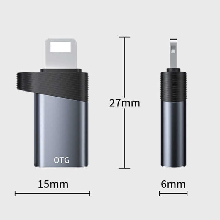 ADS-616B 8 Pin Male to USB-C/Type-C Female OTG Adapter(Black) ADS-616B 8 Pin Male to USB-C/Type-C Female OTG Adapter(Black)