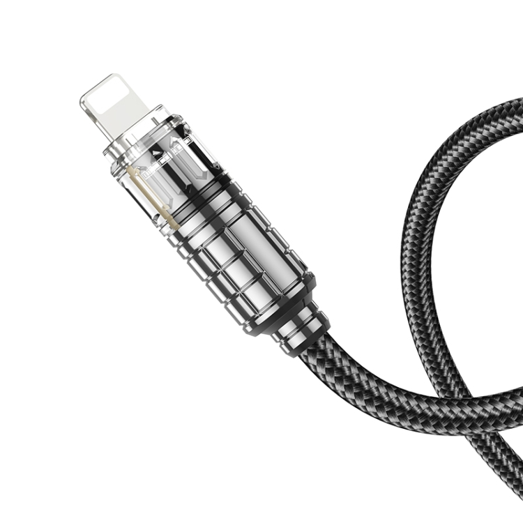 hoco U122 1.2m 2.4A USB to 8 Pin Lantern Transparent Discovery Edition Charging Data Cable(Black) hoco U122 1.2m 2.4A USB to 8 Pin Lantern Transparent Discovery Edition Charging Data Cable(Black)