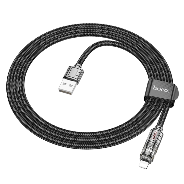 hoco U122 1.2m 2.4A USB to 8 Pin Lantern Transparent Discovery Edition Charging Data Cable(Black) hoco U122 1.2m 2.4A USB to 8 Pin Lantern Transparent Discovery Edition Charging Data Cable(Black)