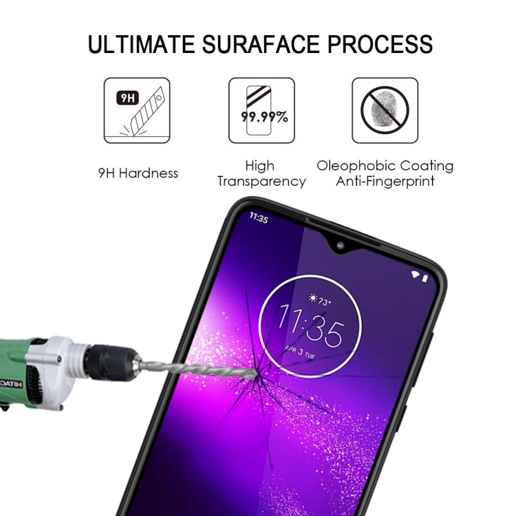 JINPART Phone Acccessories Compatible for Motorola One Macro 25 PCS Full Glue Full Screen Tempered Glass Film Cellphone Screen Protector