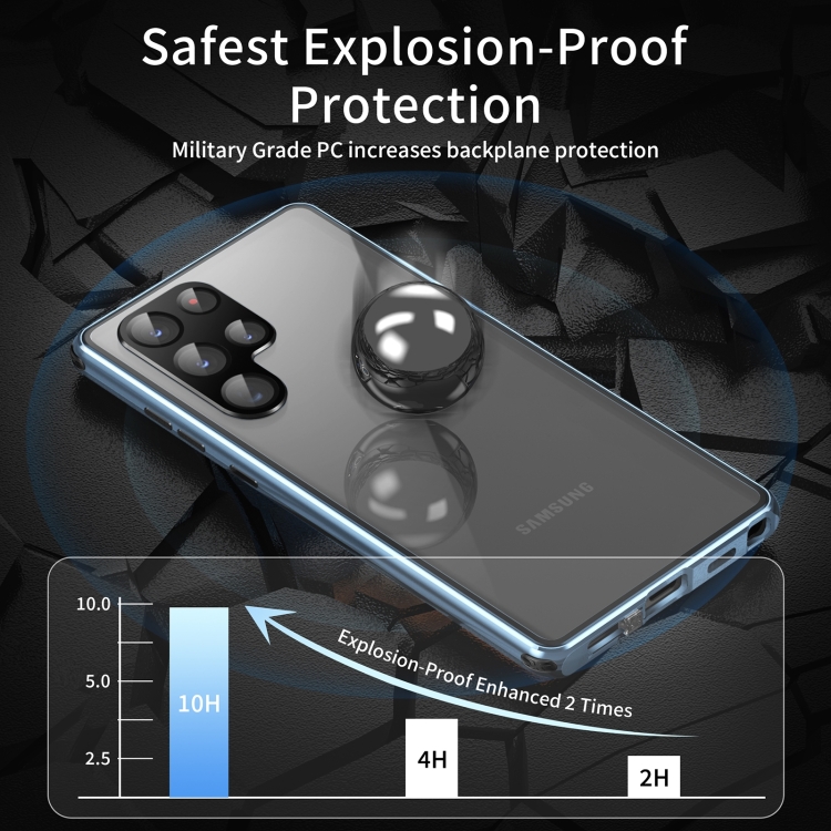 For Samsung Galaxy S24 Ultra 5G Anti-peeping Magnetic Double-sided Tempered Glass Phone Case(Blue) For Samsung Galaxy S24 Ultra 5G Anti-peeping Magnetic Double-sided Tempered Glass Phone Case(Blue)
