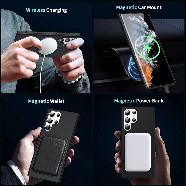 For Samsung Galaxy S24 Ultra 5G MagSafe Magnetic Liquid Silicone Phone Case(Black) For Samsung Galaxy S24 Ultra 5G MagSafe Magnetic Liquid Silicone Phone Case(Black)