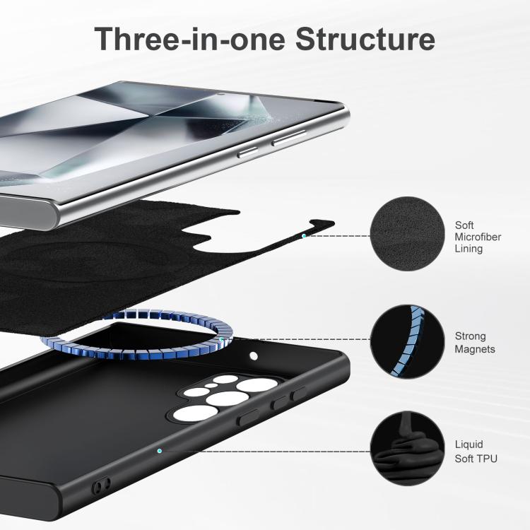 For Samsung Galaxy S25 Ultra 5G MagSafe Magnetic Liquid Silicone Phone Case(Black) For Samsung Galaxy S25 Ultra 5G MagSafe Magnetic Liquid Silicone Phone Case(Black)