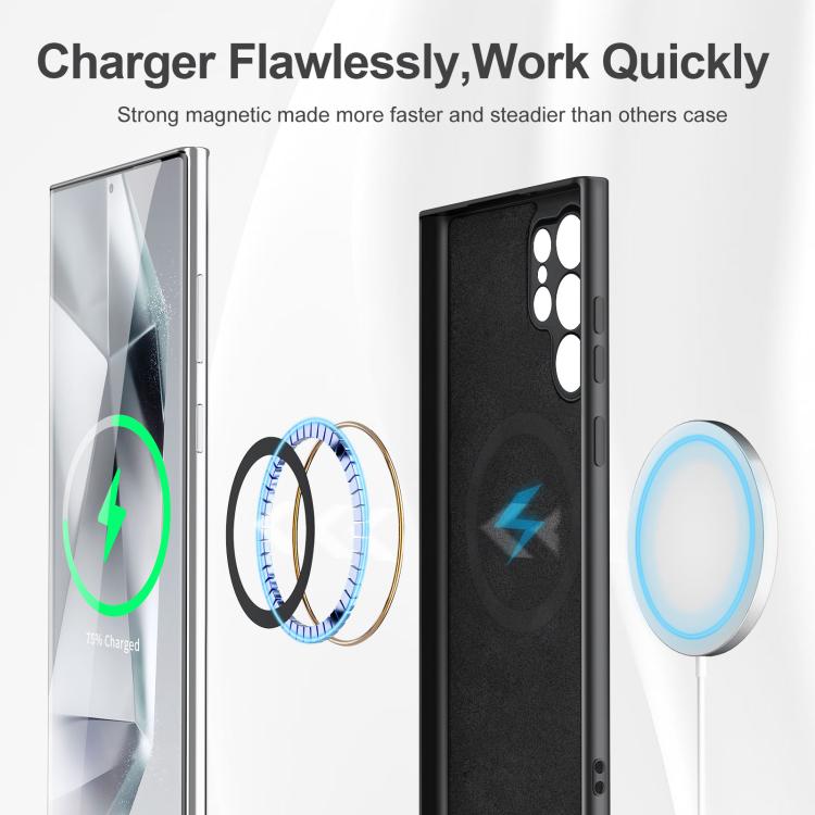 For Samsung Galaxy S25 Ultra 5G MagSafe Magnetic Liquid Silicone Phone Case(Black) For Samsung Galaxy S25 Ultra 5G MagSafe Magnetic Liquid Silicone Phone Case(Black)