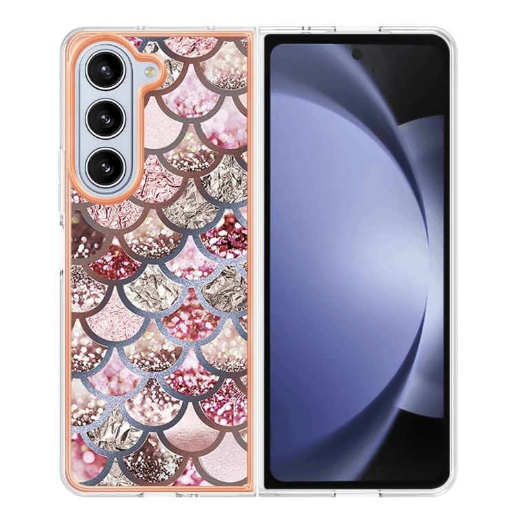 For Samsung Galaxy Z Fold5 5G Electroplating IMD TPU Phone Case(Pink Scales) For Samsung Galaxy Z Fold5 5G Electroplating IMD TPU Phone Case(Pink Scales)