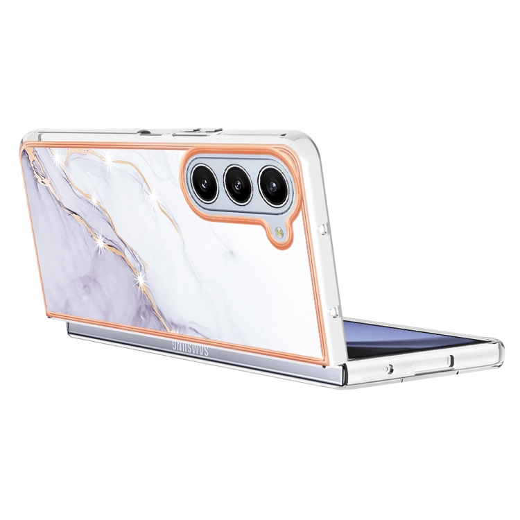 For Samsung Galaxy Z Fold5 5G Electroplating Marble Dual-side IMD Phone Case(White 006) For Samsung Galaxy Z Fold5 5G Electroplating Marble Dual-side IMD Phone Case(White 006)
