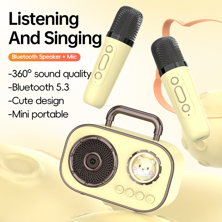 HiFi Bluetooth 5.3 Speaker Support FM, with 2 x Microphone(Green) HiFi Bluetooth 5.3 Speaker Support FM, with 2 x Microphone(Green)