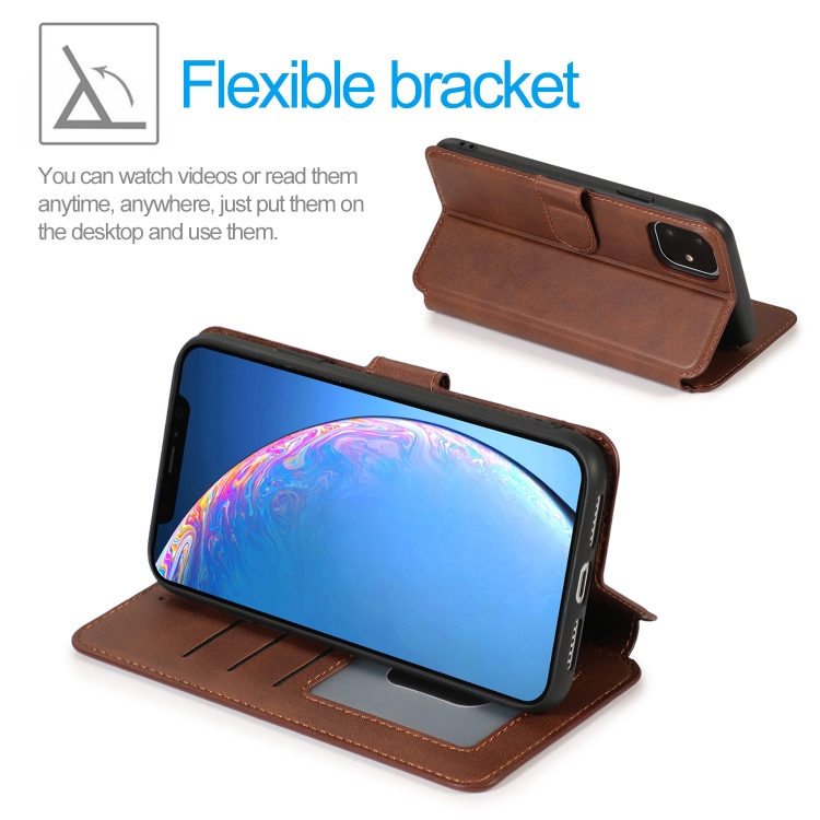 For iPhone 12 / 12 Pro Calf Texture Magnetic Buckle Horizontal Flip Leather Case with Holder & Card Slots & Wallet & Photo Frame(Brown) For iPhone 12 / 12 Pro Calf Texture Magnetic Buckle Horizontal Flip Leather Case with Holder & Card Slots & Wallet & Photo Frame(Brown)