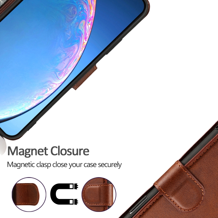 For iPhone 12 / 12 Pro Calf Texture Magnetic Buckle Horizontal Flip Leather Case with Holder & Card Slots & Wallet & Photo Frame(Brown) For iPhone 12 / 12 Pro Calf Texture Magnetic Buckle Horizontal Flip Leather Case with Holder & Card Slots & Wallet & Photo Frame(Brown)