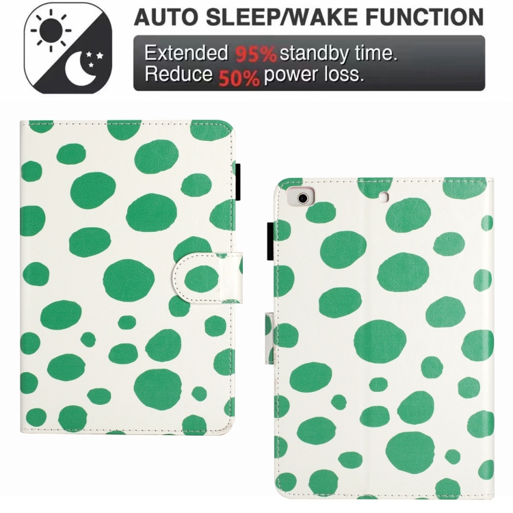For iPad Pro 9.7 / 9.7 2018 / 2017 Dot Pattern Leather Smart Tablet Case(White Green Dot) For iPad Pro 9.7 / 9.7 2018 / 2017 Dot Pattern Leather Smart Tablet Case(White Green Dot)