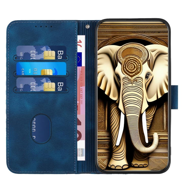 For iPhone SE 2022/SE 2020/6/7/8 YX0060 Elephant Head Embossed Phone Leather Case with Lanyard(Royal Blue) For iPhone SE 2022/SE 2020/6/7/8 YX0060 Elephant Head Embossed Phone Leather Case with Lanyard(Royal Blue)