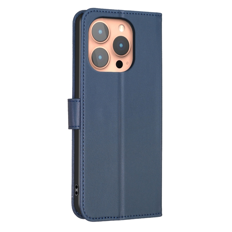 For iPhone 15 Pro Four-leaf Embossed Leather Phone Case(Blue) For iPhone 15 Pro Four-leaf Embossed Leather Phone Case(Blue)