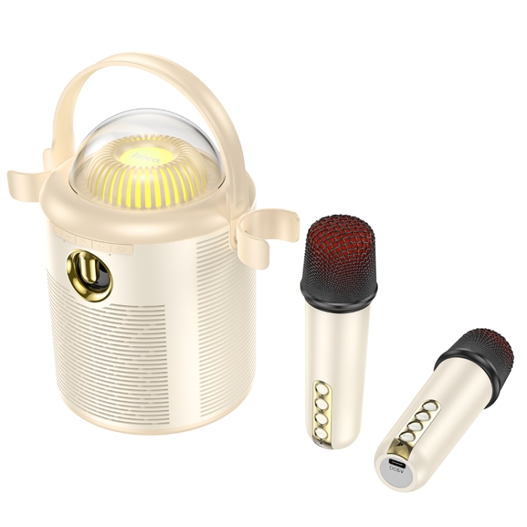hoco BS59 Pearlescent Wireless Karaoke Bluetooth Speaker with Dual Mic(Beige) hoco BS59 Pearlescent Wireless Karaoke Bluetooth Speaker with Dual Mic(Beige)