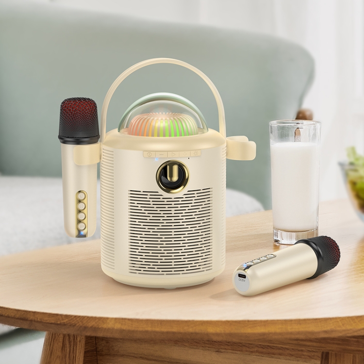 hoco BS59 Pearlescent Wireless Karaoke Bluetooth Speaker with Dual Mic(Beige) hoco BS59 Pearlescent Wireless Karaoke Bluetooth Speaker with Dual Mic(Beige)