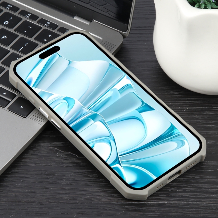 For iPhone 16 Plus Colorful Two-Color Lens Film MagSafe Magnetic Horn Acrylic+TPU Case(Grey) For iPhone 16 Plus Colorful Two-Color Lens Film MagSafe Magnetic Horn Acrylic+TPU Case(Grey)