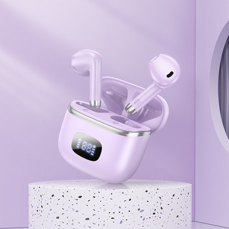 Hoco EQ1 Music Guide Auriculares inalámbricos Bluetooth 5.3 verdaderos con pantalla LED (blanco) - B5