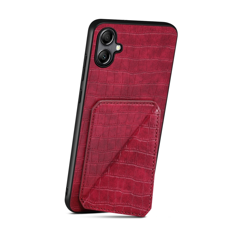 For Samsung Galaxy S23+ 5G Denior Imitation Crocodile Leather Back Phone Case with Holder(Rose Red) For Samsung Galaxy S23+ 5G Denior Imitation Crocodile Leather Back Phone Case with Holder(Rose Red)