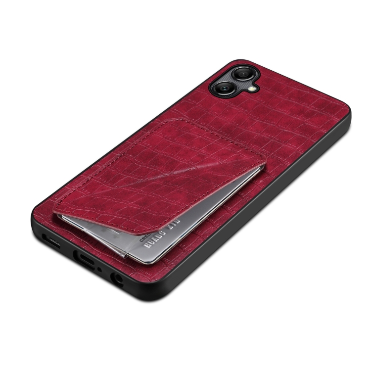 For Samsung Galaxy S23+ 5G Denior Imitation Crocodile Leather Back Phone Case with Holder(Rose Red) For Samsung Galaxy S23+ 5G Denior Imitation Crocodile Leather Back Phone Case with Holder(Rose Red)