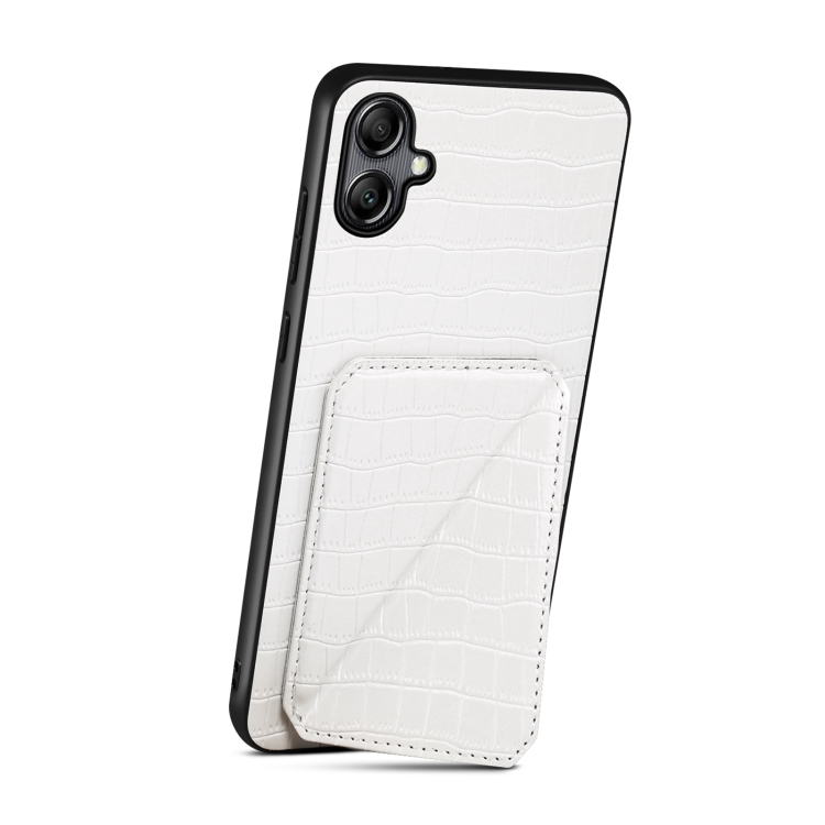 For Samsung Galaxy S23 Ultra 5G Denior Imitation Crocodile Leather Back Phone Case with Holder(White) For Samsung Galaxy S23 Ultra 5G Denior Imitation Crocodile Leather Back Phone Case with Holder(White)