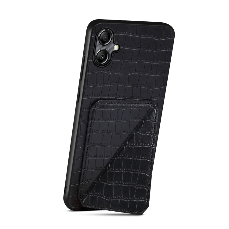 For Samsung Galaxy S24 Ultra 5G Denior Imitation Crocodile Leather Back Phone Case with Holder(Black) For Samsung Galaxy S24 Ultra 5G Denior Imitation Crocodile Leather Back Phone Case with Holder(Black)