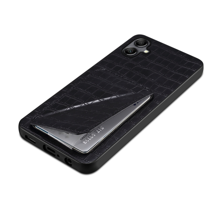 For Samsung Galaxy S24 Ultra 5G Denior Imitation Crocodile Leather Back Phone Case with Holder(Black) For Samsung Galaxy S24 Ultra 5G Denior Imitation Crocodile Leather Back Phone Case with Holder(Black)