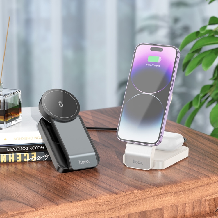hoco CQ3 Motorcycle Folding 3 in 1 Magnetic Wireless Fast Charger(Beige) hoco CQ3 Motorcycle Folding 3 in 1 Magnetic Wireless Fast Charger(Beige)