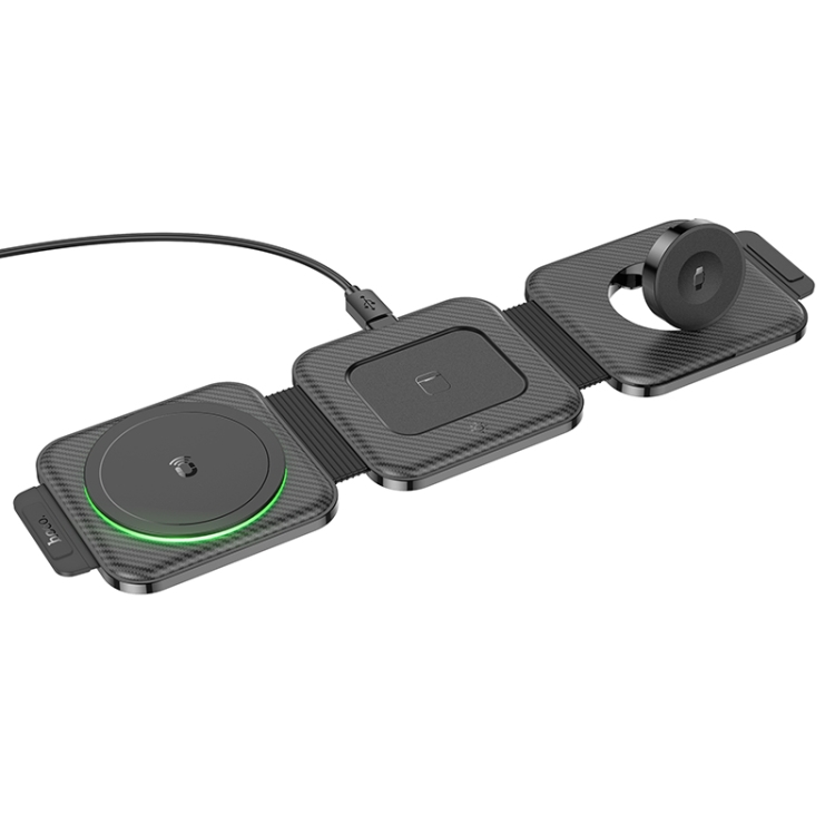 hoco CQ4 Unique Folding 3 in 1 Magnetic Wireless Fast Charger(Black) hoco CQ4 Unique Folding 3 in 1 Magnetic Wireless Fast Charger(Black)