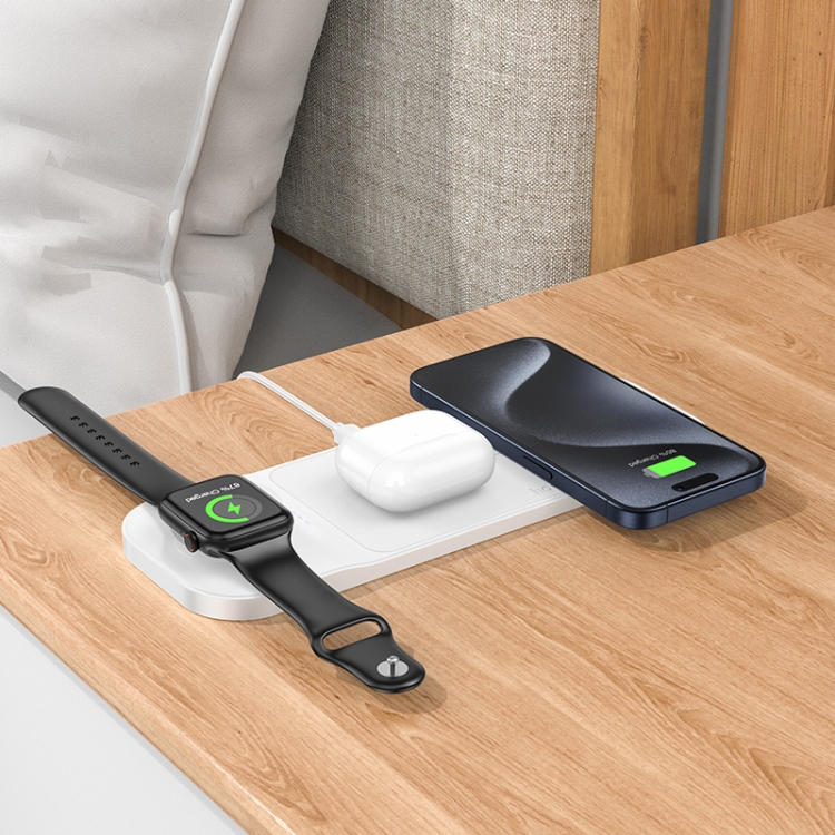hoco CQ5 Step 3 in 1 Wireless Fast Charger for iWatch(White) hoco CQ5 Step 3 in 1 Wireless Fast Charger for iWatch(White)