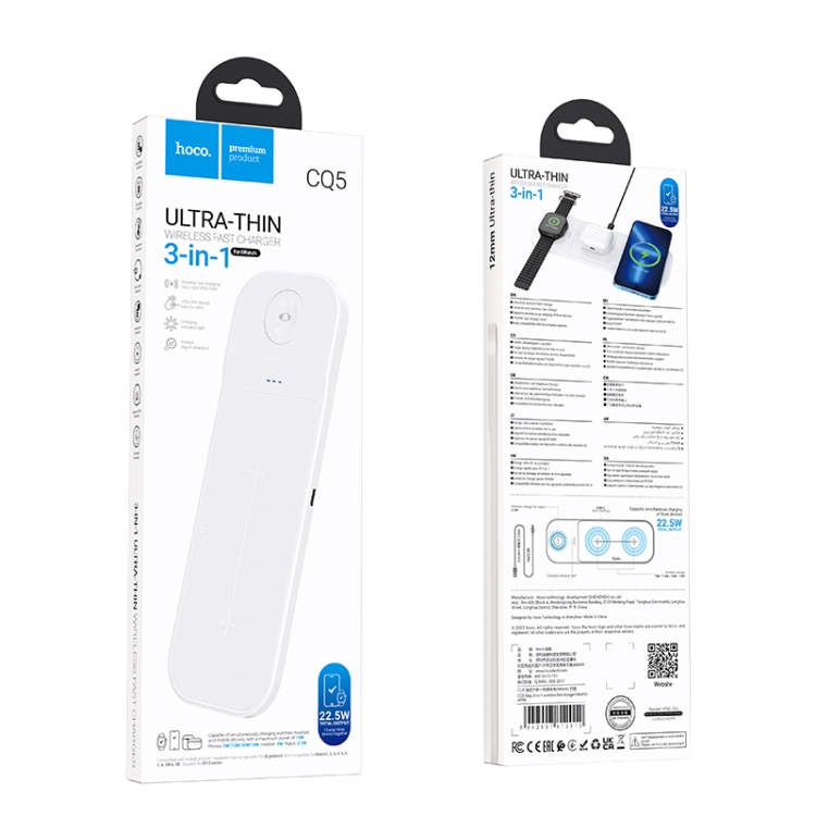 hoco CQ5 Step 3 in 1 Wireless Fast Charger for iWatch(White) hoco CQ5 Step 3 in 1 Wireless Fast Charger for iWatch(White)