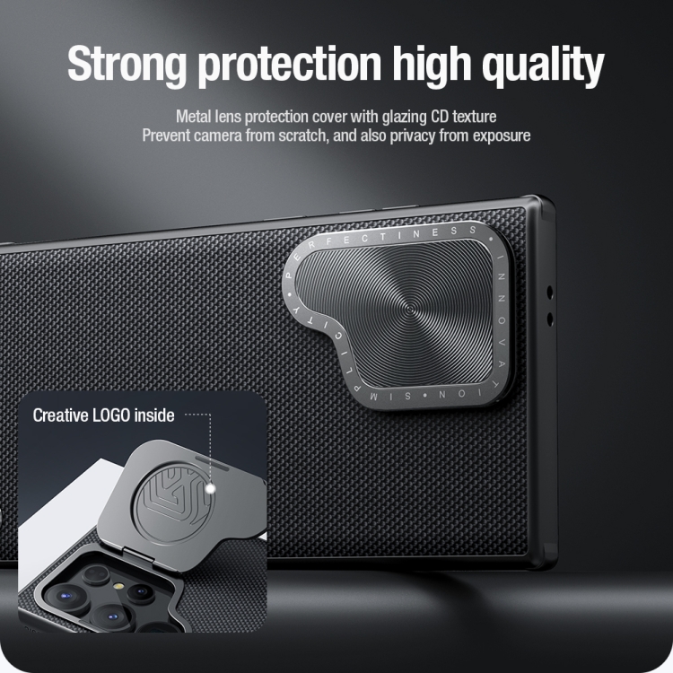 For Samsung Galaxy S24 Ultra 5G NILLKIN Textured Prop Camera Cover Holder Design Nylon MagSafe Magnetic Phone Case(Black) For Samsung Galaxy S24 Ultra 5G NILLKIN Textured Prop Camera Cover Holder Design Nylon MagSafe Magnetic Phone Case(Black)
