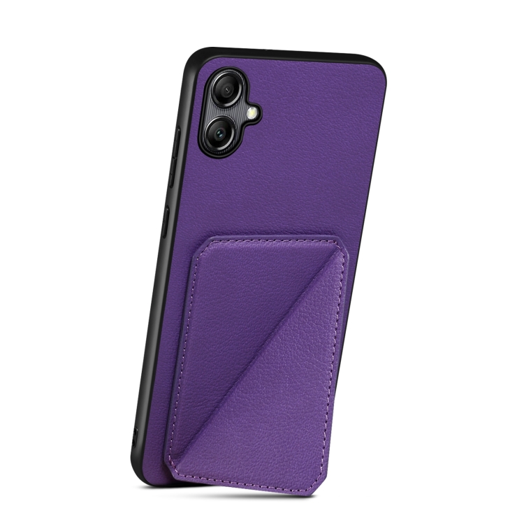 For Samsung Galaxy S23 FE 5G Denior Imitation Calf Leather Back Phone Case with Holder(Purple)