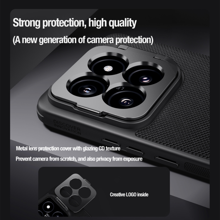 Para Samsung Galaxy S24 Ultra 5G NILLKIN Soporte de cubierta de cámara con  soporte texturizado Diseño Nylon MagSafe Funda para teléfono con orificio  magnético preciso (Negro)
