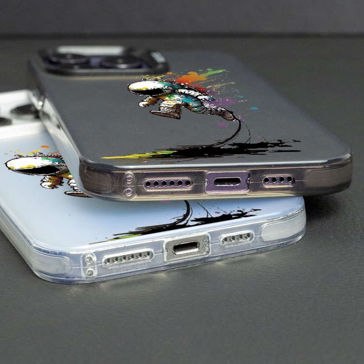 For iPhone 15 Pro Max Color Ink Frosted PC+TPU Phone Case(Running Astronaut) - 2