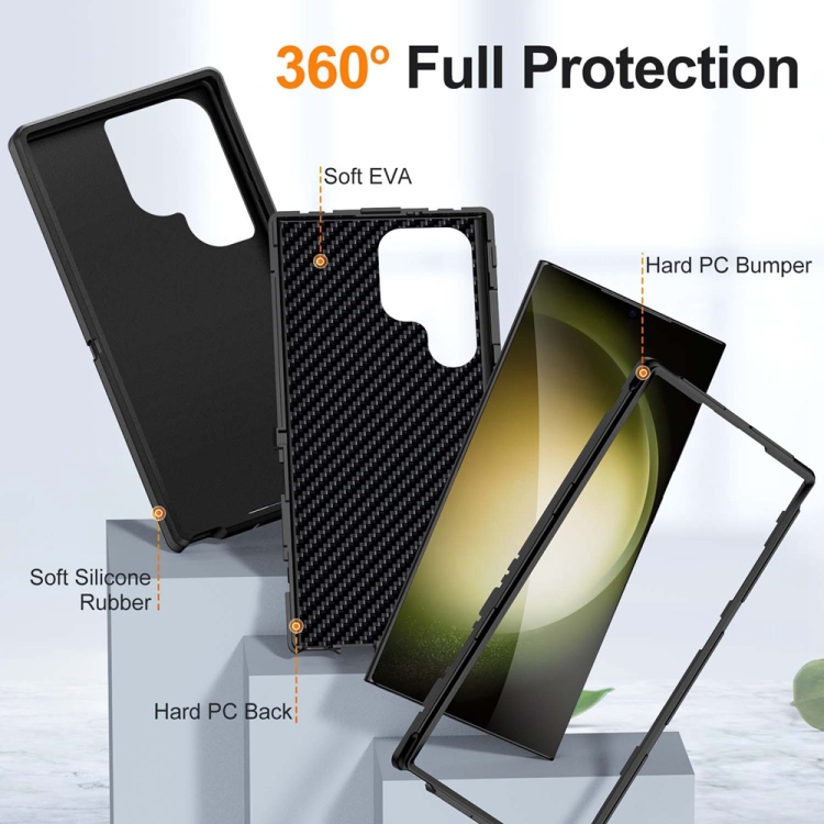 Für Samsung Galaxy S24 Ultra 5G Life wasserdichte, robuste Handyhülle  (schwarz)