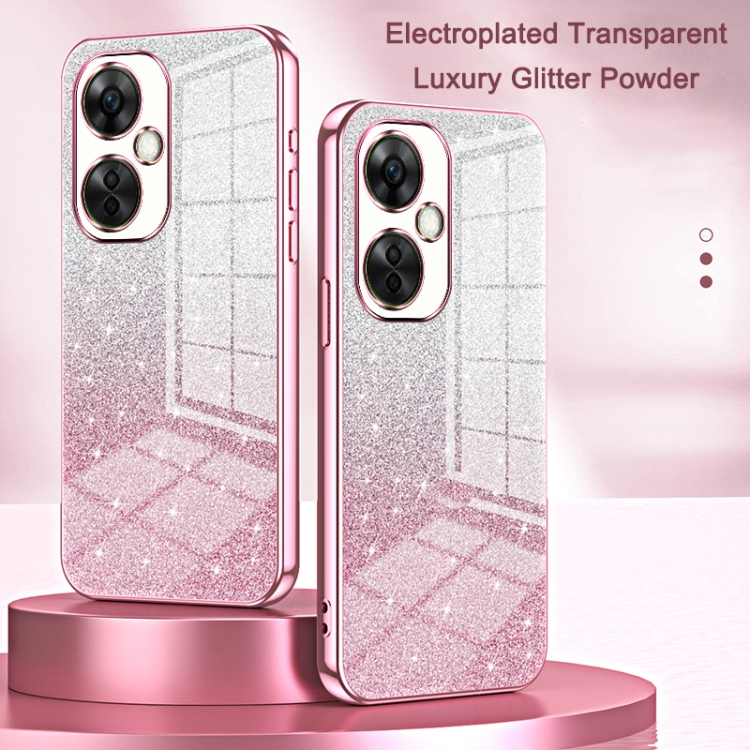 For OnePlus Nord Gradient Glitter Powder Electroplated Phone