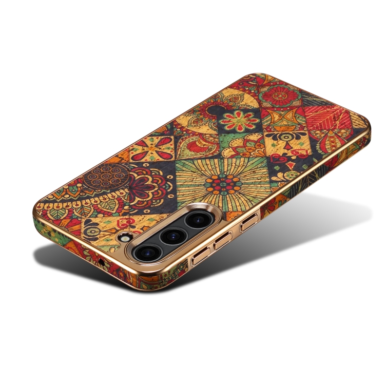 For Samsung Galaxy S23 5G Denior Flower Language Series Electroplated Phone Case(Yellow) For Samsung Galaxy S23 5G Denior Flower Language Series Electroplated Phone Case(Yellow)