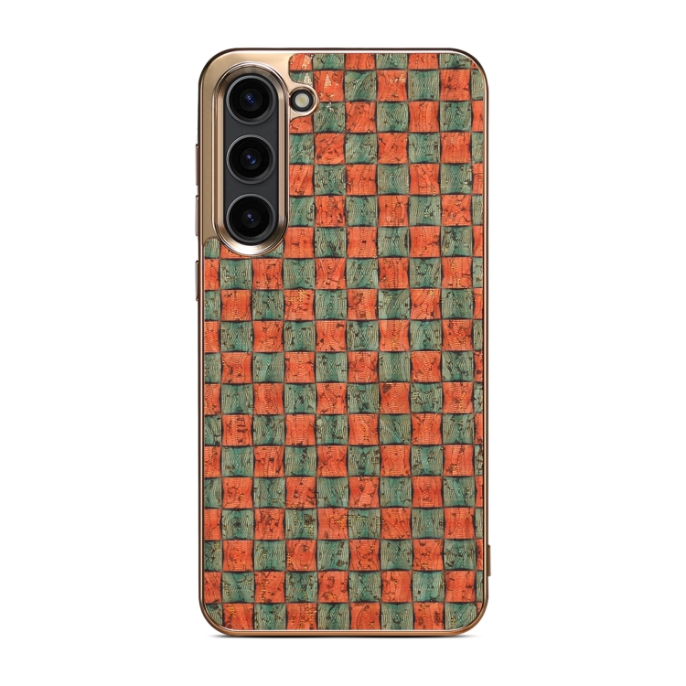 For Samsung Galaxy S23+ 5G Denior Flower Language Series Electroplated Phone Case(Orange)