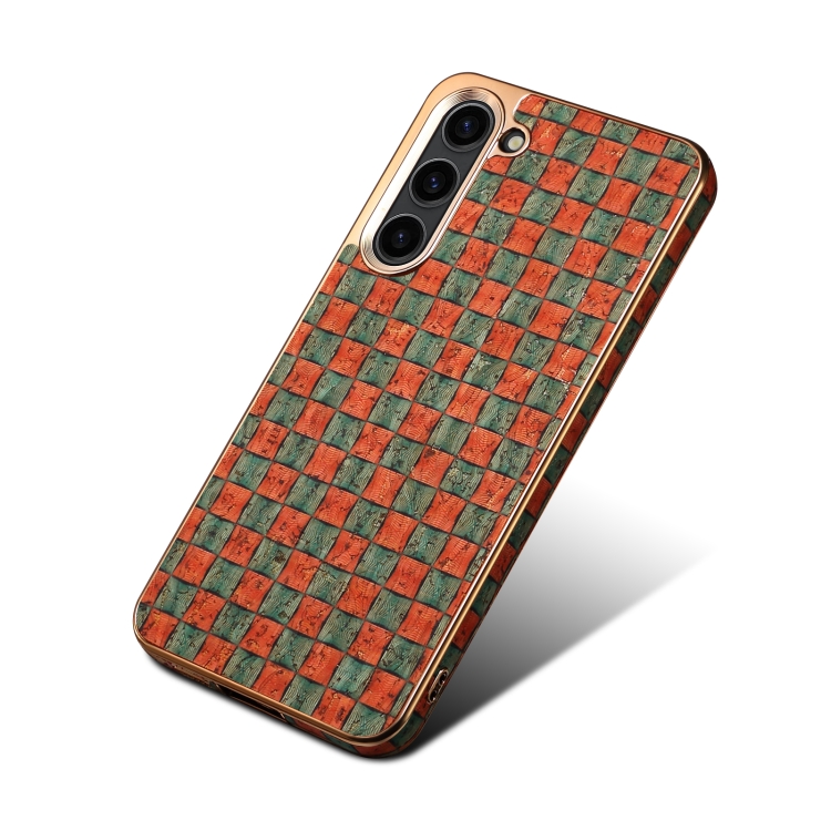 For Samsung Galaxy S23+ 5G Denior Flower Language Series Electroplated Phone Case(Orange)