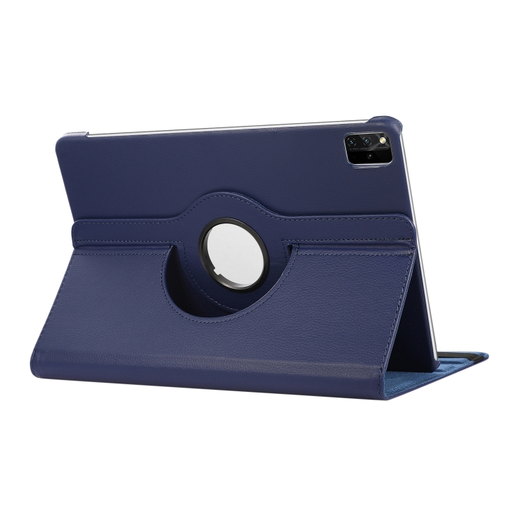 For Lenovo Tab M11 / Xiaoxin Pad 11 2024 360 Degree Rotation Litchi Texture Leather  Tablet Case(Dark Blue)