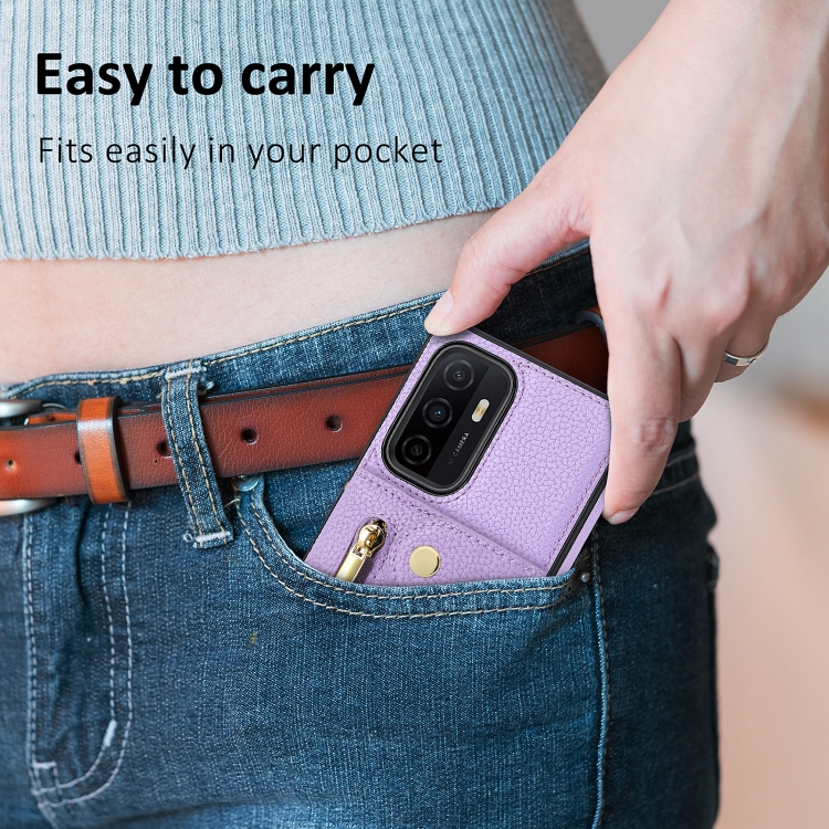 For Samsung Galaxy S23+ DF-09 Crossbody Litchi texture Card Bag Design PU Phone Case(Purple)