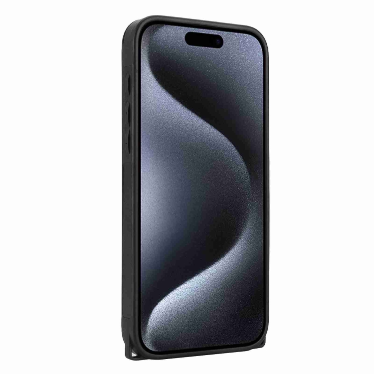 For iPhone 14 Rhombic Texture Phone Case with Dual Lanyard(Black) For iPhone 14 Rhombic Texture Phone Case with Dual Lanyard(Black)