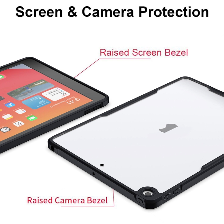 For iPad 10.2 2021 / 2020 / 2019 Armor Clear Acrylic Hybrid TPU Tablet Case(Black) For iPad 10.2 2021 / 2020 / 2019 Armor Clear Acrylic Hybrid TPU Tablet Case(Black)