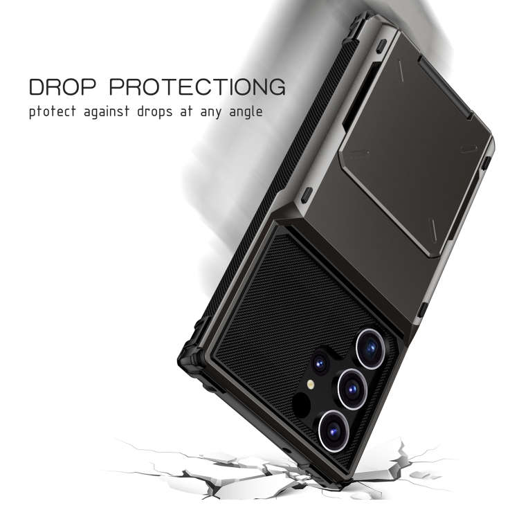 For Samsung Galaxy S24 Ultra 5G Scratch-Resistant Shockproof Heavy Duty  Rugged Armor Phone Case(Black)