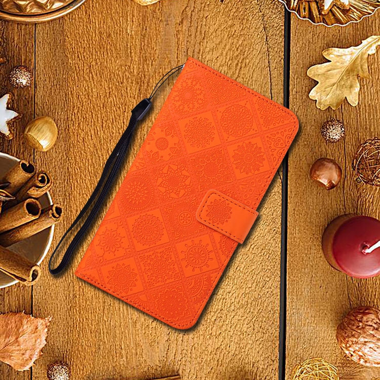 For Samsung Galaxy S24 5G Ethnic Style Embossed Pattern Leather Phone Case(Orange) For Samsung Galaxy S24 5G Ethnic Style Embossed Pattern Leather Phone Case(Orange)