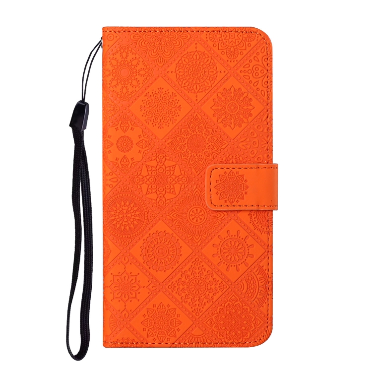 For Samsung Galaxy S24 5G Ethnic Style Embossed Pattern Leather Phone Case(Orange) For Samsung Galaxy S24 5G Ethnic Style Embossed Pattern Leather Phone Case(Orange)